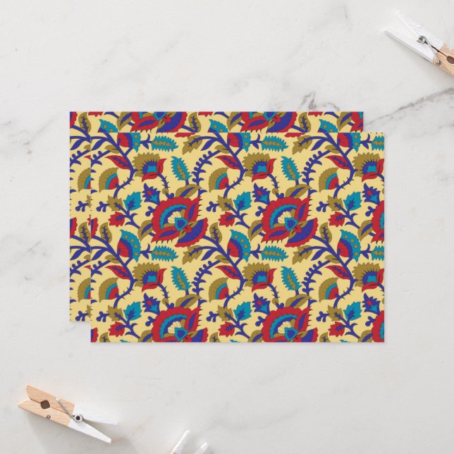 Invitation Une pièce d'art textile vibrante avec du rouge aud (Devant/Arrière en situation)