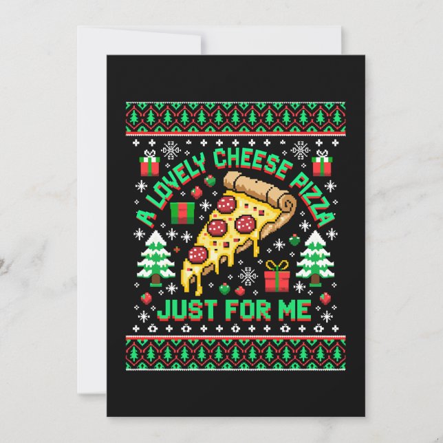 Invitation Une pizza au fromage adorable juste pour moi Noël  (Devant)