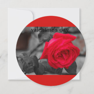 Invitation une rose pour la Saint-Valentin sur le cercle d'in