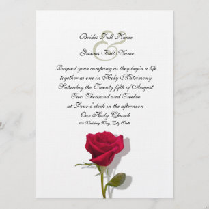 Invitation Une rose rouge