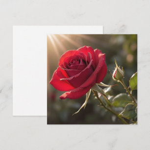 Invitation Une rose rouge vibrante, symbolisant l'amour et la