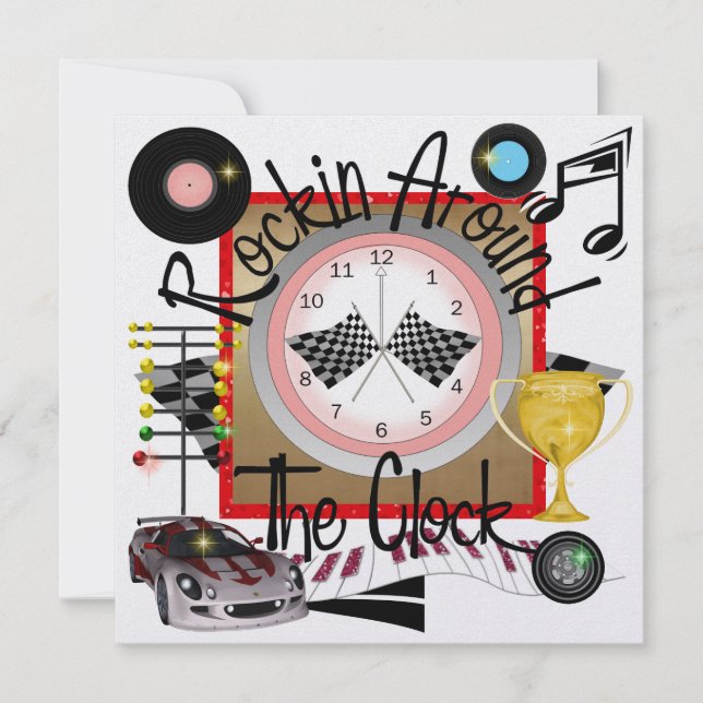 Invitation Une Royally Rockin' Racing Party - SRF (Devant)