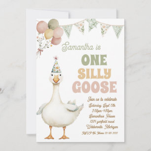 Invitation Une sage fille d'oie sotte 1er anniversaire 