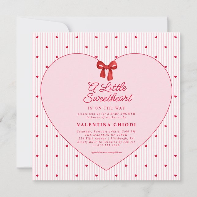Invitation Une Saint-Valentin de petit chéri Fête de Bébé Coq (Devant)
