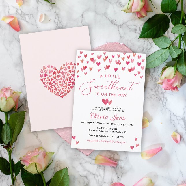 Invitation Une Saint-Valentin de petite amoureuse Baby Shower (Créateur téléchargé)
