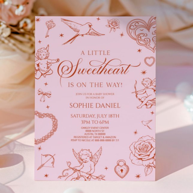 Invitation Une Saint-Valentin Petite Amour Baby Shower (Créateur téléchargé)