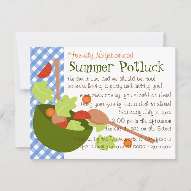 Invitation Une salade amusante et délicieuse (Devant)