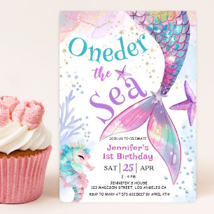 Invitation Une sirène de mer 1er anniversaire