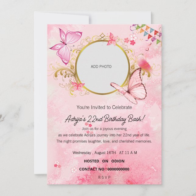 Invitation Une Soirée de Célébration"Anniversaire (Devant)