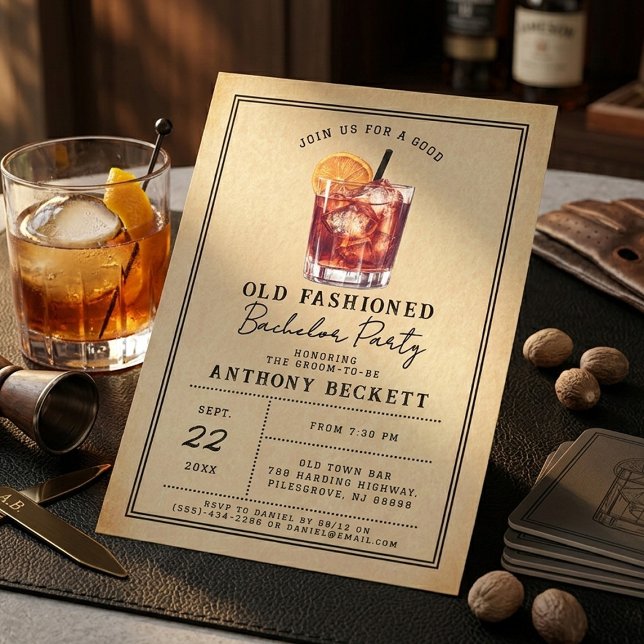 Invitation Une soirée de garçon à l'ancienne (Créateur téléchargé)
