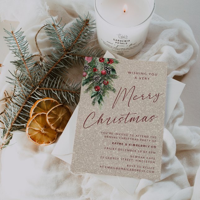 Invitation Une Soirée De Noël Très Joyeuse Or Moderne (Créateur téléchargé)