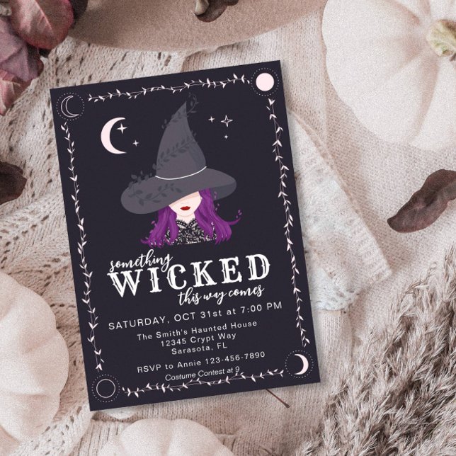 Invitation Une sorcière à la fête d'Halloween (Créateur téléchargé)