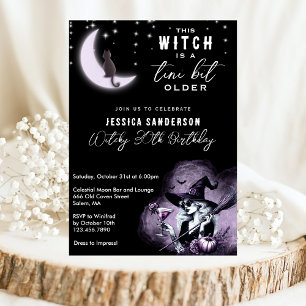 Invitation Une sorcière un peu plus âgée Martini Moon Fête d'