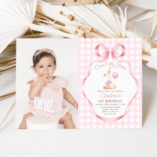 Invitation Une sotte rose oie fille 1er anniversaire Photo