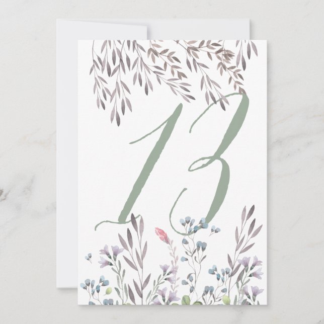 Invitation Une table de mariage aux fleurs sauvages n° 13 rec (Devant)