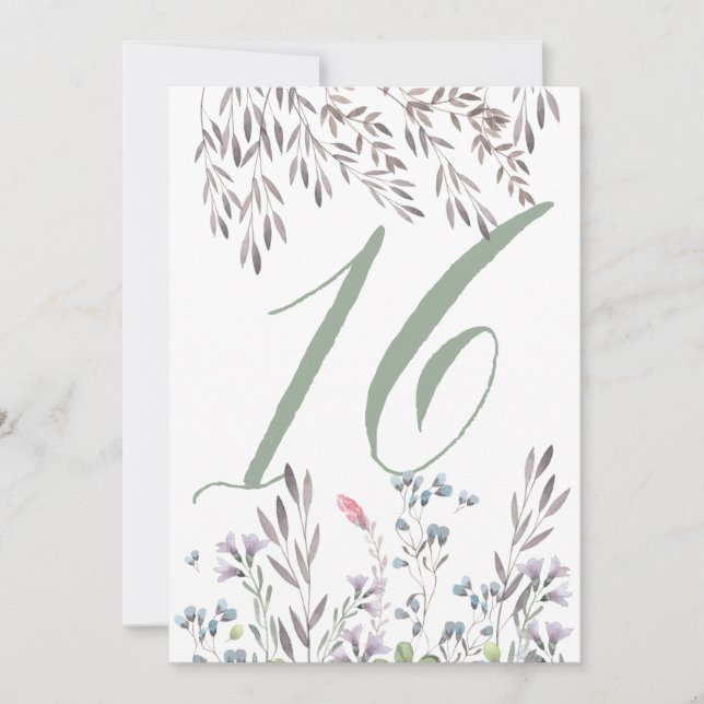 Invitation Une table de mariage aux fleurs sauvages n° 16 rec (Devant)