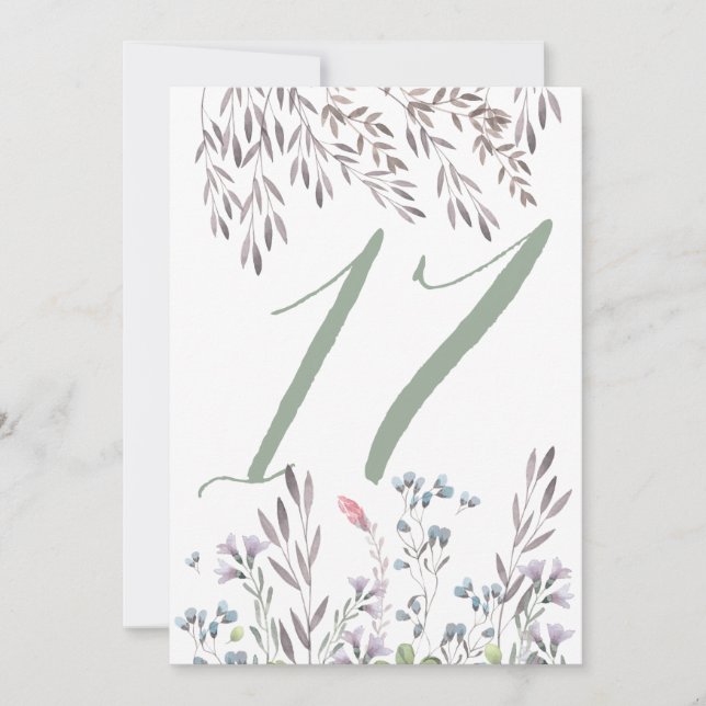Invitation Une table de mariage aux fleurs sauvages n° 17 rec (Devant)