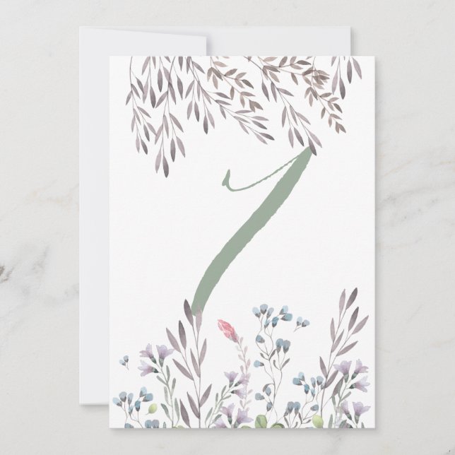 Invitation Une table de mariage aux fleurs sauvages No. 7 Car (Devant)