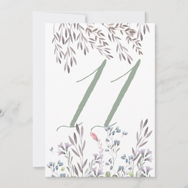 Invitation Une table de mariage avec des fleurs sauvages n° 1 (Devant)