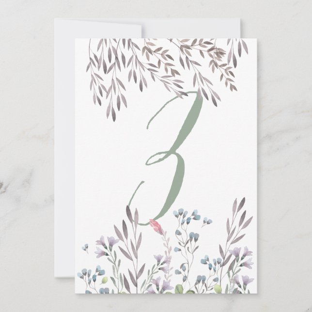 Invitation Une table de mariage avec des fleurs sauvages n°3  (Devant)
