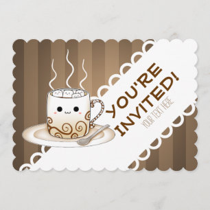 Invitation Une tasse chaude d'anime de kawaii mignon de style