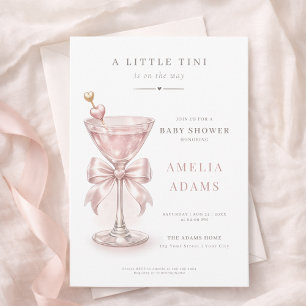 Invitation Une Tini One Arc-en-ciel Rose Fille Baby Shower