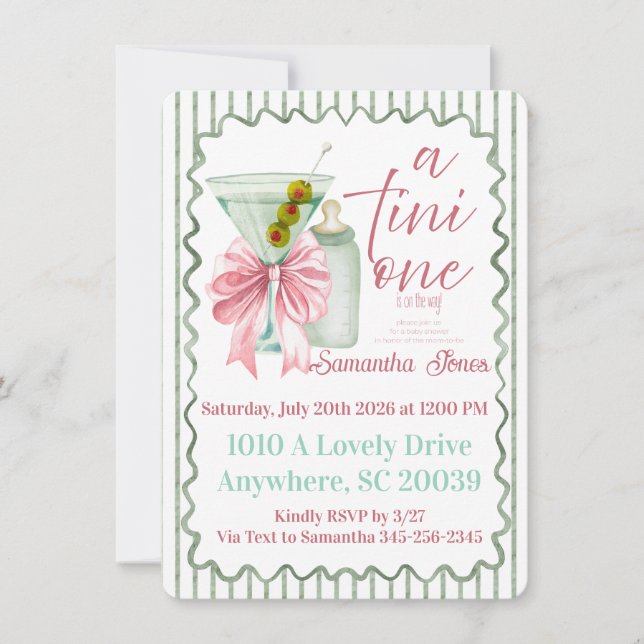 Invitation Une toute petite fille (Devant)