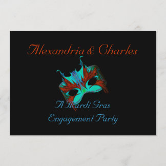 Invitation "Une turquoise/orange de partie de fiançailles de
