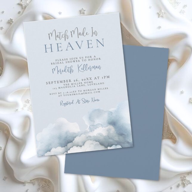 Invitation Une union parfaite : Baby Shower pour futures mari (A Match Made In Heaven Bridal Shower Invitation)