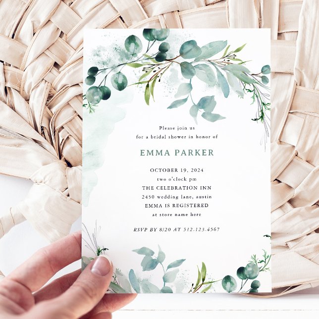Invitation Une verdure élégante | FÊTE DES MARIÉES (An elegant bridal shower invitation with greenery)