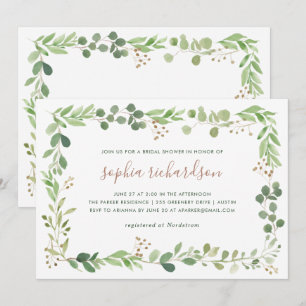 Invitation Une verdure simple   Fête des mariées