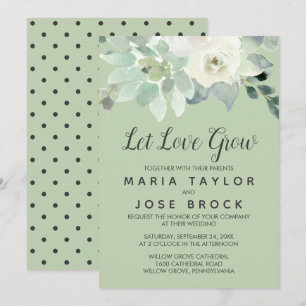 Invitation Une verdure succulente laisser l'amour grandir Mar