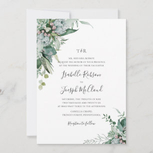 Invitation Une verdure succulente   Mariage Monogramme tradit