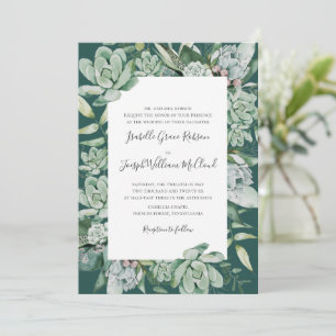 Invitation Une verdure succulente Nom traditionnel vert