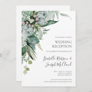 Invitation Une verdure succulente   Réception de mariage