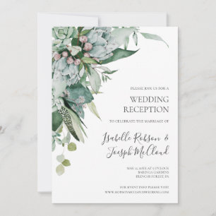Invitation Une verdure succulente   Réception de mariage vert