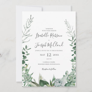 Invitation Une verdure succulente   Tout en un Mariage