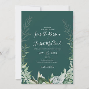 Invitation Une verdure succulente Vert foncé Tout en un Mar