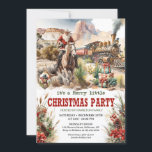 Invitation Une véritable aventure de cowboy à Père Noël Ouest<br><div class="desc">Cette invitation époustouflante à la fête de Noël a présenté une illustration intemporelle à Père Noël, à cheval à travers la prairie dans une course de train de Noël - excité chacun et rendra votre fête de Noël mémorable pendant longtemps. Cette collection festive allie la magie des fêtes au charme...</div>