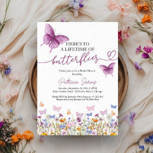 Invitation Une Vie de Papillons Fête de Mariage aux Fleurs Sa