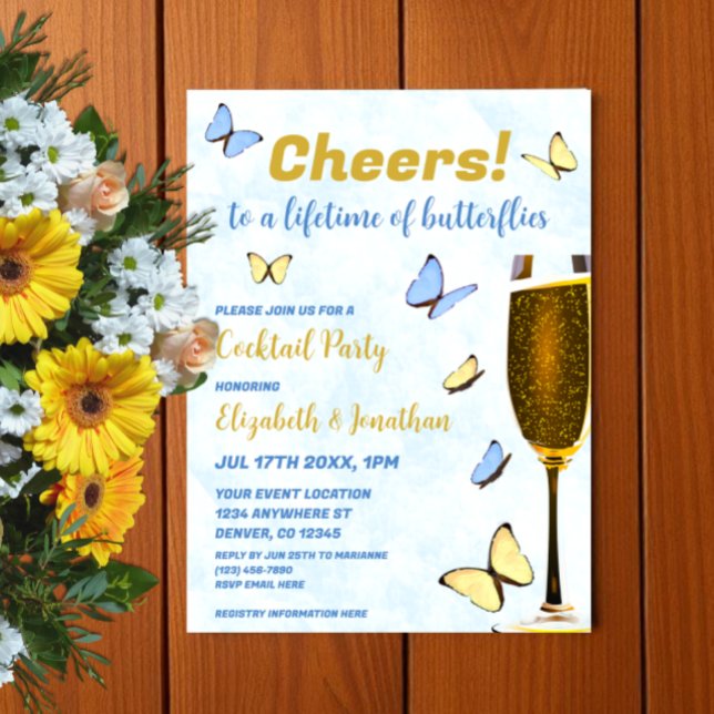 Invitation Une Vie De Papillons Mariages Cocktail Party (Créateur téléchargé)