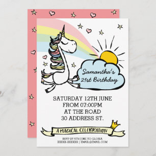 Invitation Unicorn Anniversaire