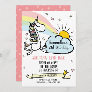 Invitation Unicorn Anniversaire
