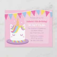 Unicorn Cake Bunting drapeaux Filles fête d'annive