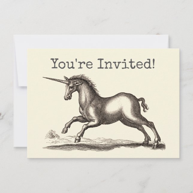 Invitation Unicorn Classic Running Magic Woodland Créature (Devant)