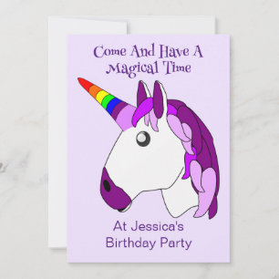 Invitation Unicorn Design Fête d'anniversaire pour enfants