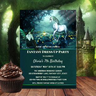 Invitation Unicorn Imaginaire habiller Anniversaire Fête Invi