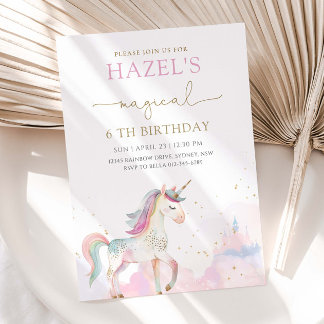 Invitation Unicorn Magical Birthday Party Any Age