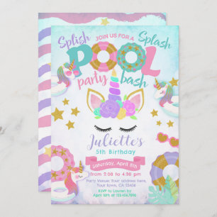 Invitation Unicorn Pool Party