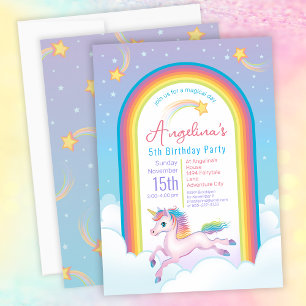 Invitation Unicorne 5e fête d'anniversaire